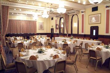 Our ballroom set up for a wedding