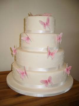 Four tier with sugar butterflies 