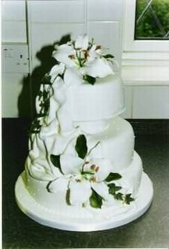 Three tier with sugar flowers