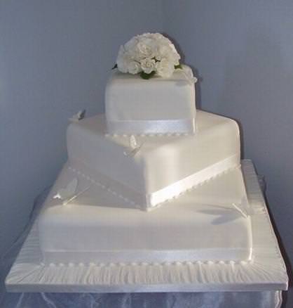 Prelude, three tier cake with sugar rose posy