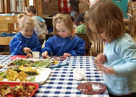 Children at the art table