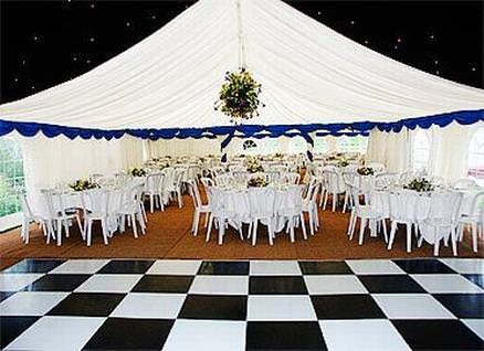 Elegant marquee, black & white dance floor