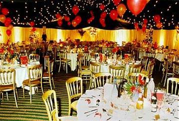 Party marquee with baloons