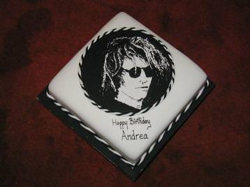 Hand painted Bon Jovi cake.