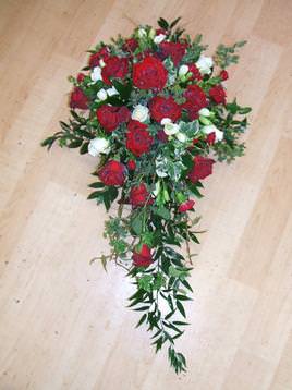 traditional bridal bouquet, passion red roses