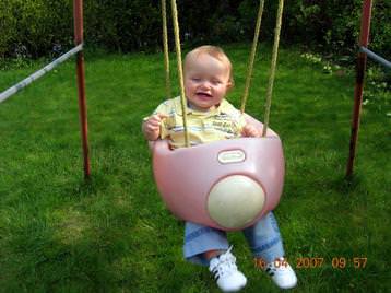 Having fun on the swing