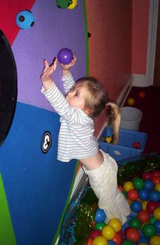 Playing in the sports room