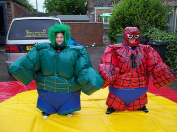 superhero sumo suits