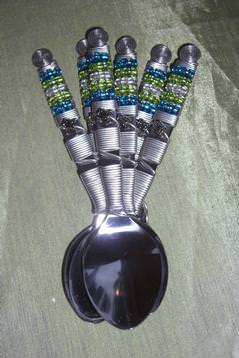 Hand Beaded Teaspoons