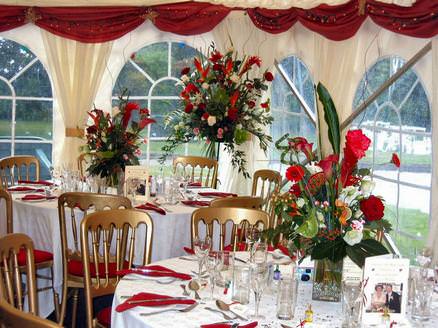 Marquee Reception Flowers