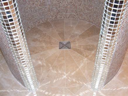 Circular wet room floor