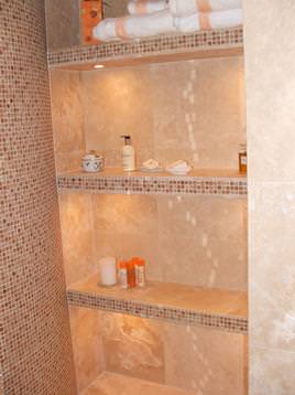 Bespoke tiled shelves