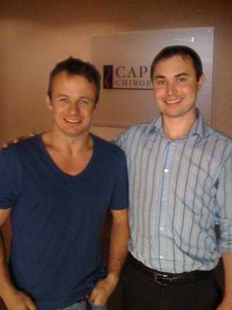 Dr Stuart with chiropractic patient Austin