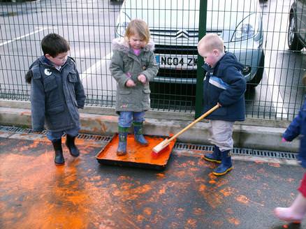 We get messy both indoors and outdoors!