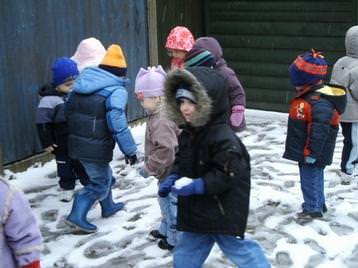 Playing in the snow