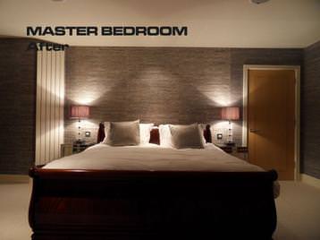 Master Bedroom in Grasscloth - Bruno Triplet