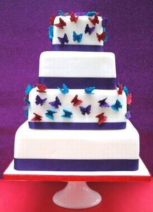 Jewel Butterflies Wedding Cake