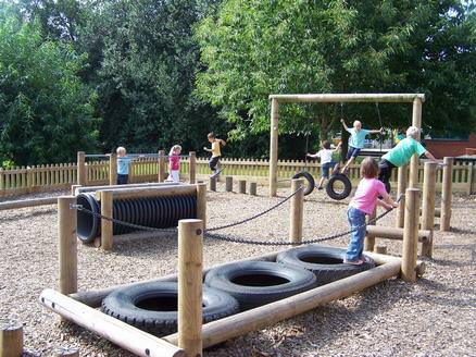 Having fun on the tyre park