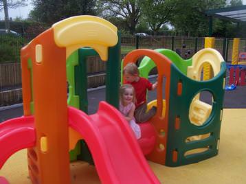 Play equipment in the outdoor area