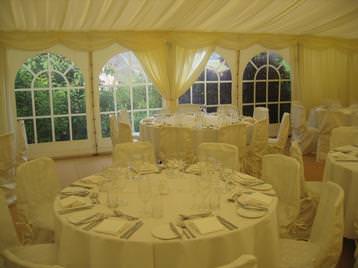 Wedding marquee interior