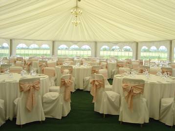 Wedding marquee interior