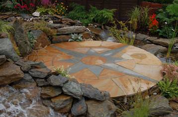 Natural stone circle feature