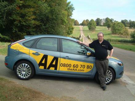 Dave and driving school car