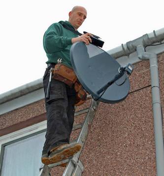 A satellite dish receiving a meter check