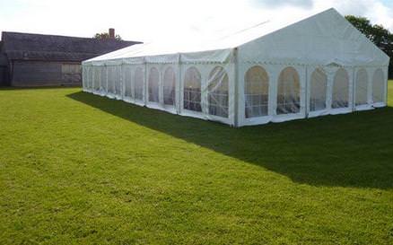 9m by 18m marquee with window walls