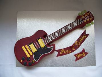 Guitar shaped cake