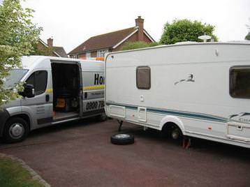 Changing tyres on a Caravan