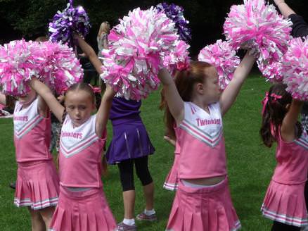 Cheerleaders Perform in the Wythenshawe Park