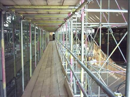 Scaffold erected for construction project