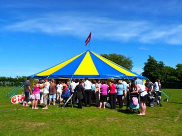 Our 48 foot tent at a school event last year