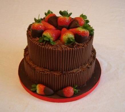 Chocolate and strawberry wedding cake