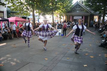 Dancing in York with North Tyneside Pipeband