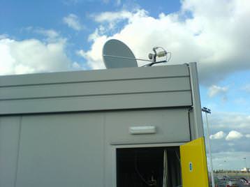 Satellite dish installed at Heathrow airport