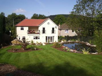 A large pond water feature