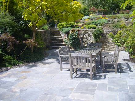 Courtyard created by Three Oaks Landscaping