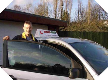 Nick and the instructor car