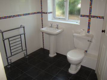 Part of a new bathroom with jazzy borders