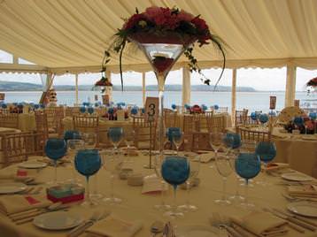 Marquee with a sea view