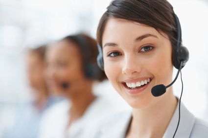 Photo of woman with telephone headset